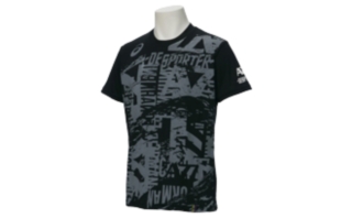 【ASICS/アシックス】 A77 Tシャツ ブラックxホワイト メンズ アシックス